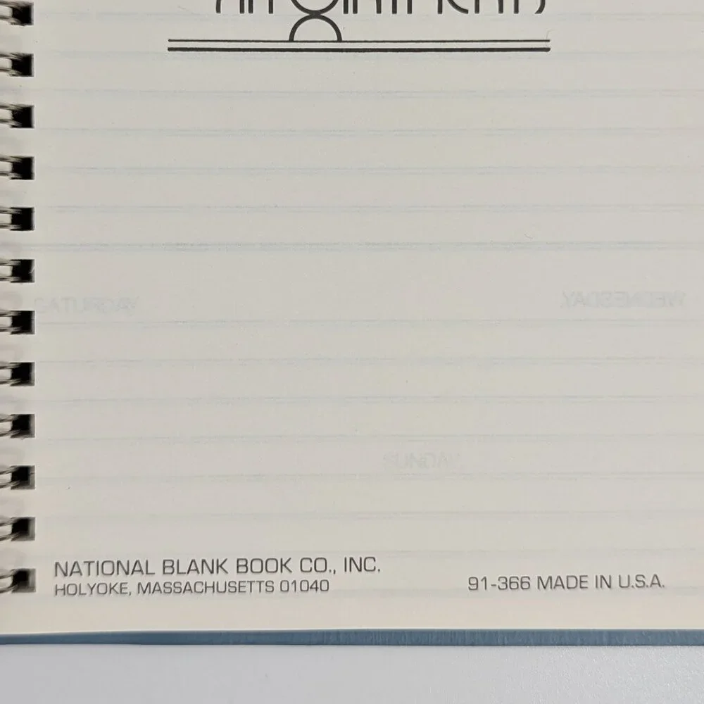 Vintage National Bank Book Co Day to Day Appointments Daily Planner Made in USA